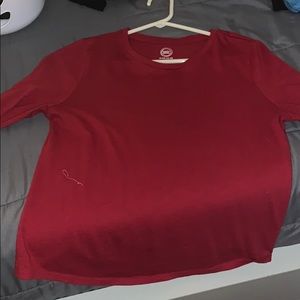 A red long sleev shirt.